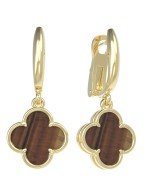 Серьги из лимонного золота c тигровым глазом