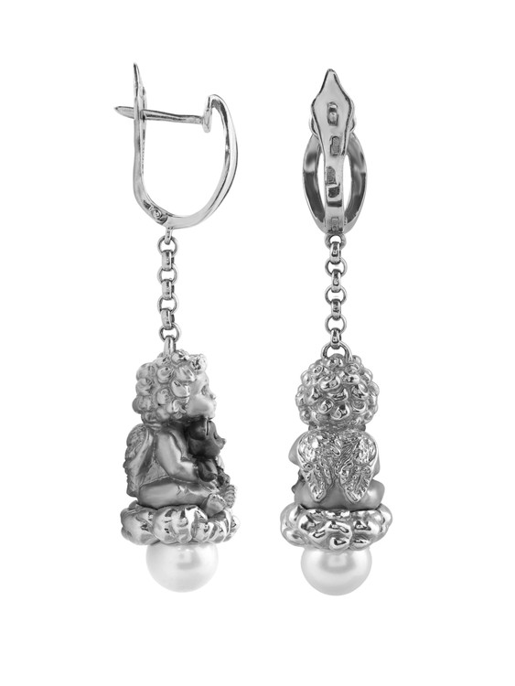 Серьги из белого золота 585 пробы