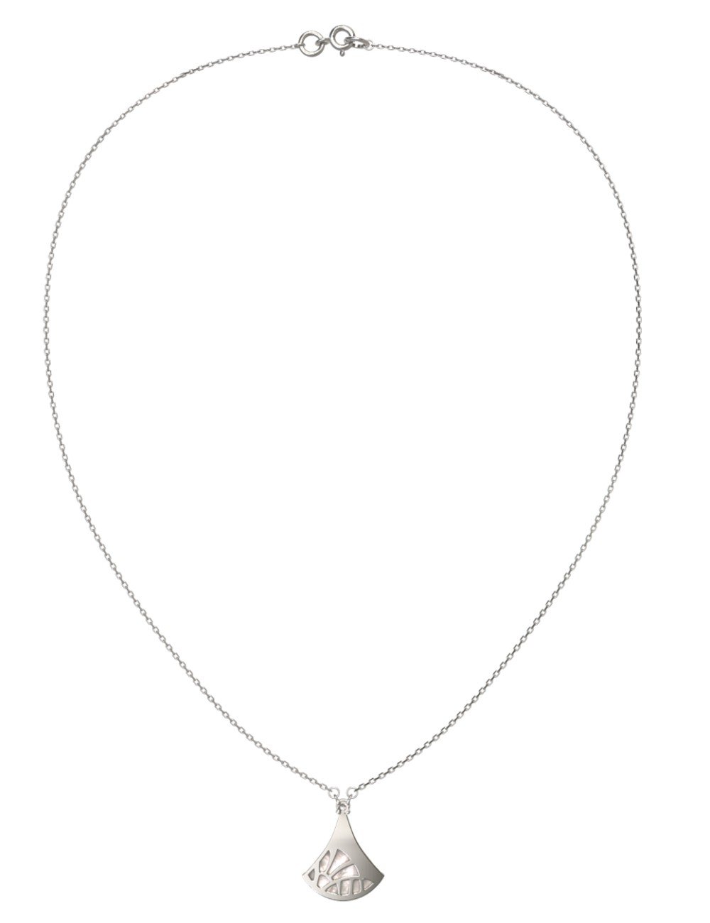 Колье из белого золота c бриллиантами и перламутром