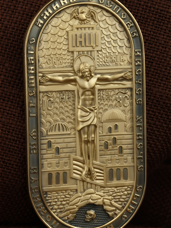 Нательная икона из лимонного золота 585 пробы