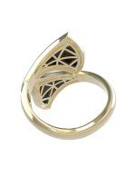 Кольцо из лимонного золота c ониксом и перламутром