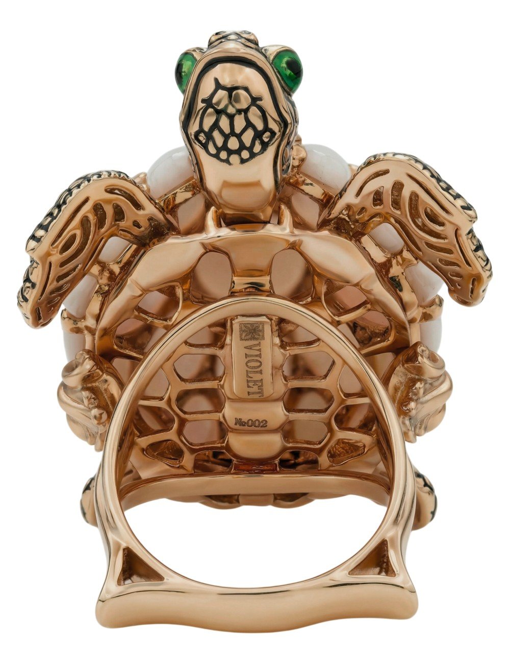 Кольцо из золота c эмалью и перламутром