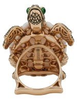 Кольцо из золота c эмалью и перламутром