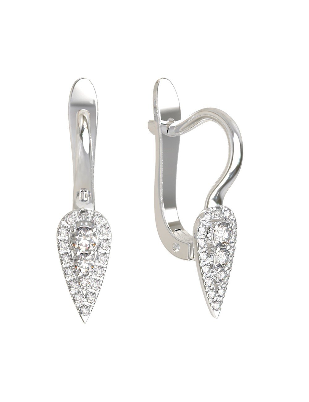 Серьги из белого золота c бриллиантами