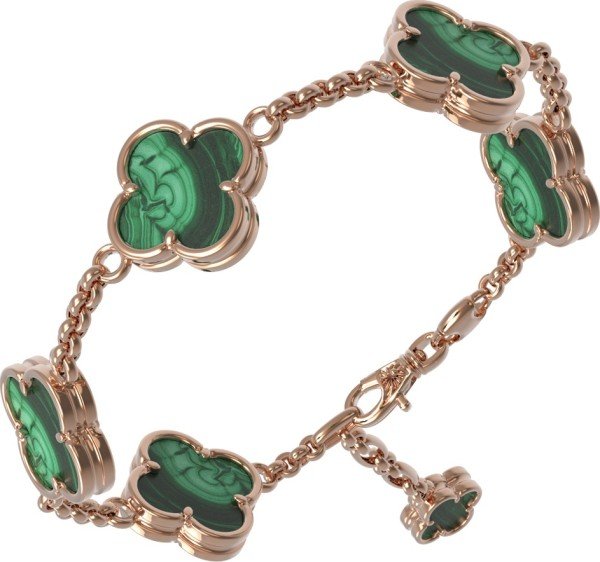 Браслет из золота c малахитом