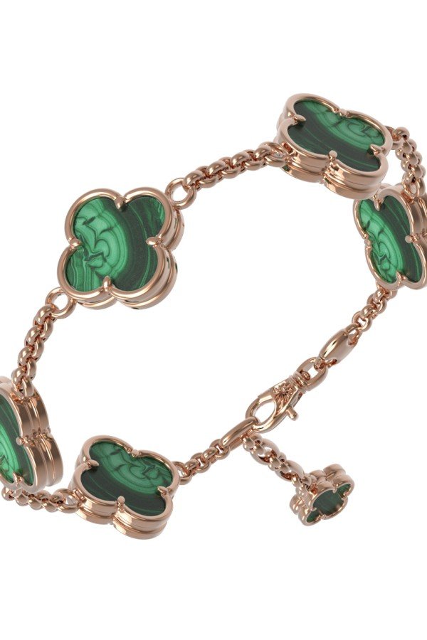 Браслет из золота c малахитом