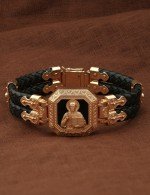 Браслет из золота c шнурком и ониксом