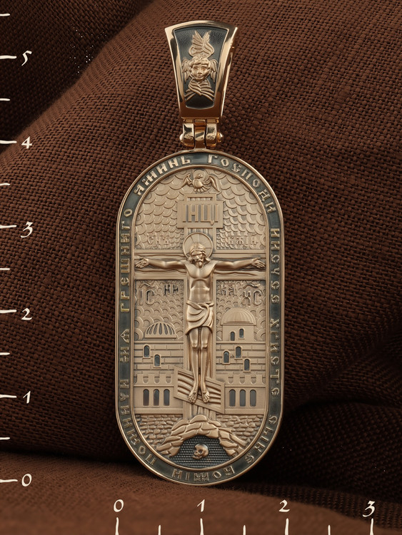 Нательная икона из красного золота 585 пробы