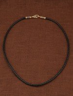 Гайтан из золота c кожаным шнурком