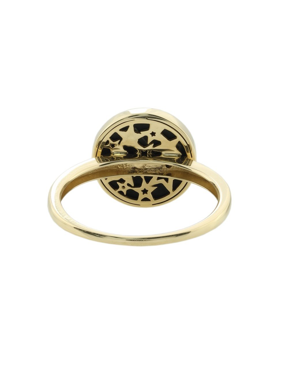 Кольцо из лимонного золота c бриллиантами и ониксом