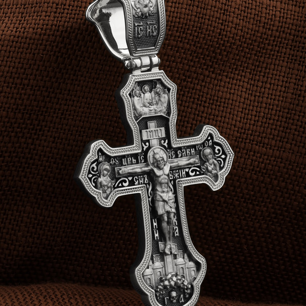 Крест из белого золота 585 пробы