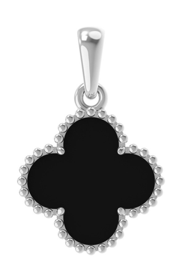 Подвеска из белого золота c ониксом