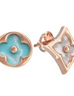 Серьги из золота c бирюзой и перламутром
