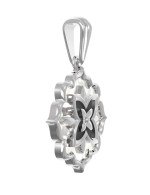 Подвеска из белого золота c ониксом и перламутром