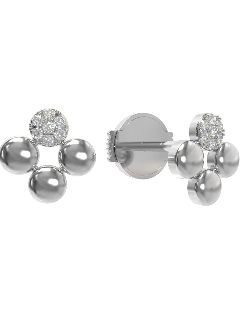 Серьги из белого золота c бриллиантами