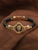 Браслет из золота c шнурком и ониксом