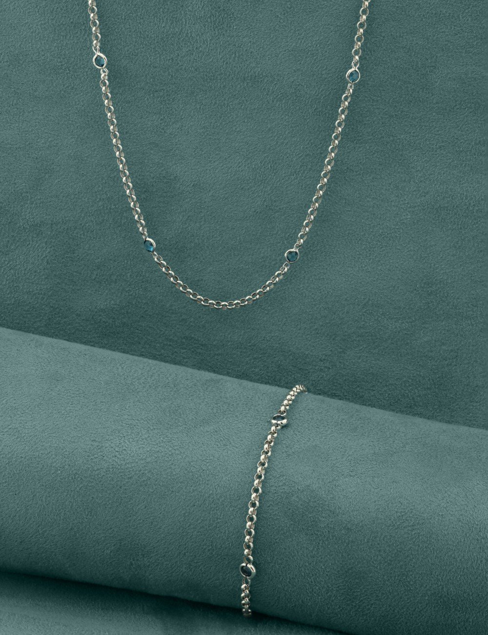 Цепь из белого золота c топазом London