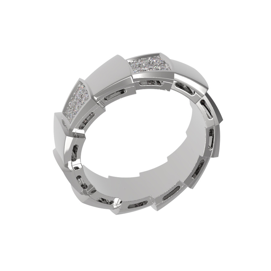 Кольцо из белого золота 585 пробы c бриллиантами