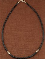 Гайтан из золота c кожаным шнурком