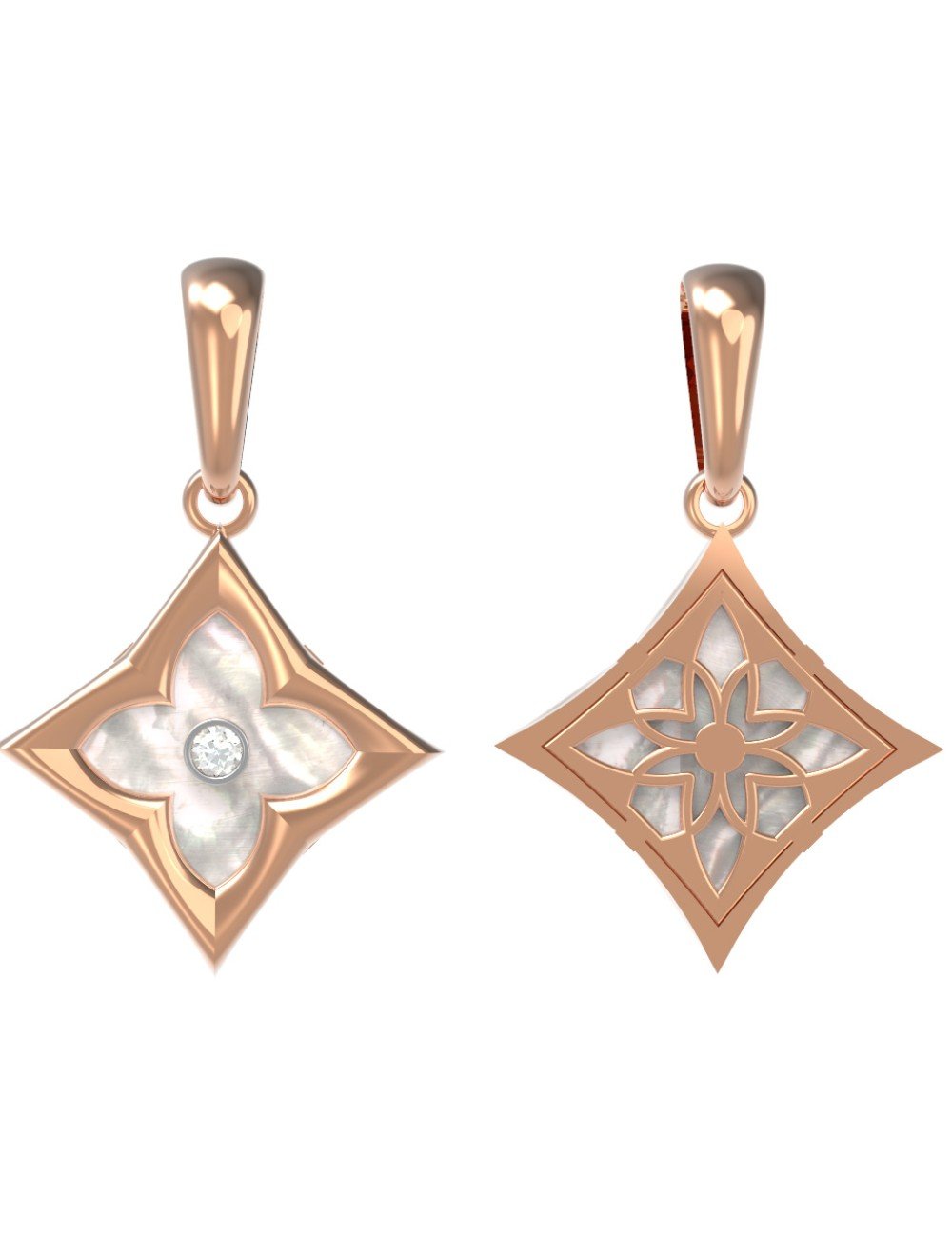 Подвеска из золота c бриллиантами и перламутром