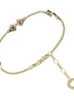 Браслет из лимонного золота c лазуритом и перламутром