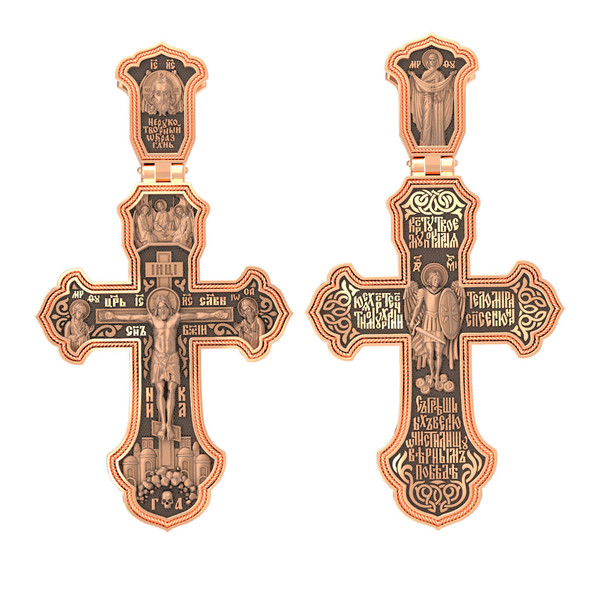 Крест из красного золота 585 пробы