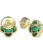Серьги из лимонного золота c малахитом