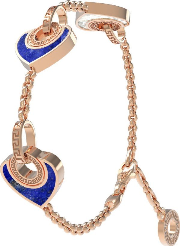 Браслет из золота c лазуритом и перламутром