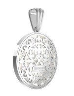 Подвеска из белого золота c ониксом и перламутром