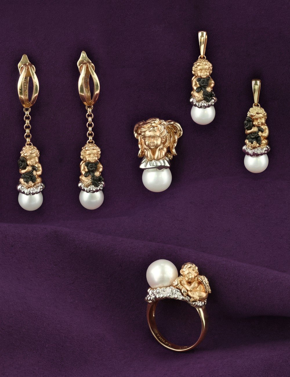 Подвеска из золота c жемчугом