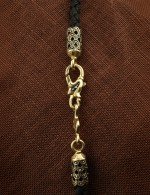 Шнурок шёлковый из лимонного золота c шёлковым шнурком