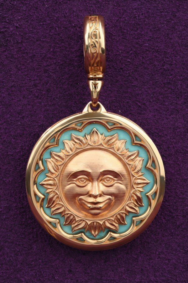 Подвеска из золота c бирюзой