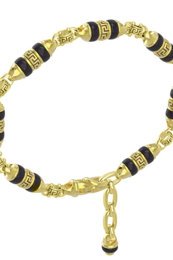 Браслет из лимонного золота c ониксом