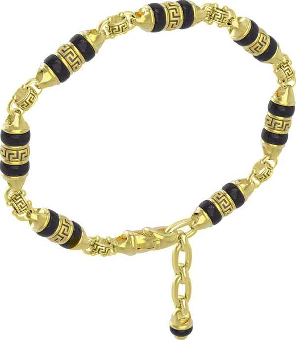 Браслет из лимонного золота 585 пробы c ониксом