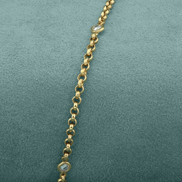 Браслет из лимонного золота 585 пробы c фианитом