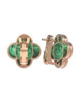 Серьги из золота c малахитом