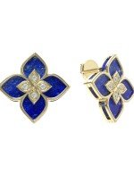 Серьги из лимонного золота c бриллиантами и лазуритом