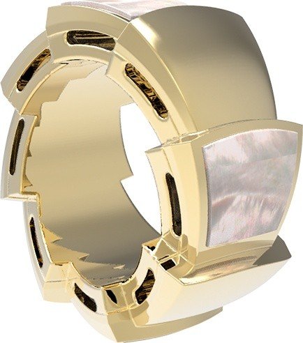 Подвеска из лимонного золота c перламутром