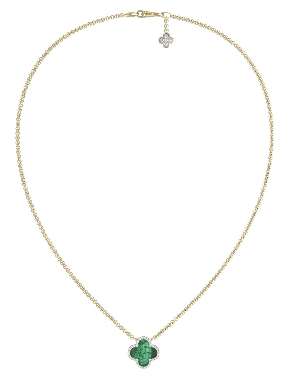 Колье из лимонного золота c бриллиантами и малахитом