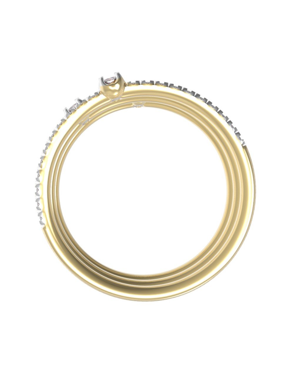 Кольцо из лимонного золота c бриллиантами