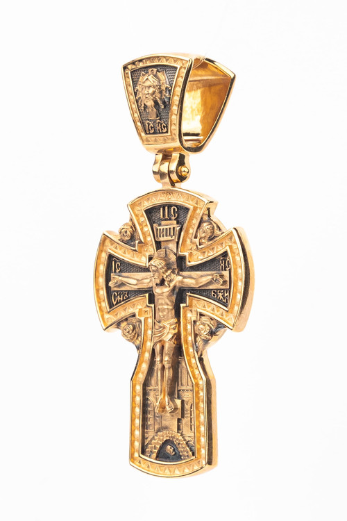 Крест из красного золота 585 пробы