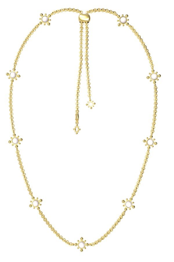 Колье из лимонного золота c агатом