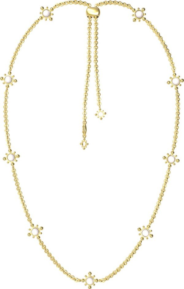 Колье из лимонного золота c агатом