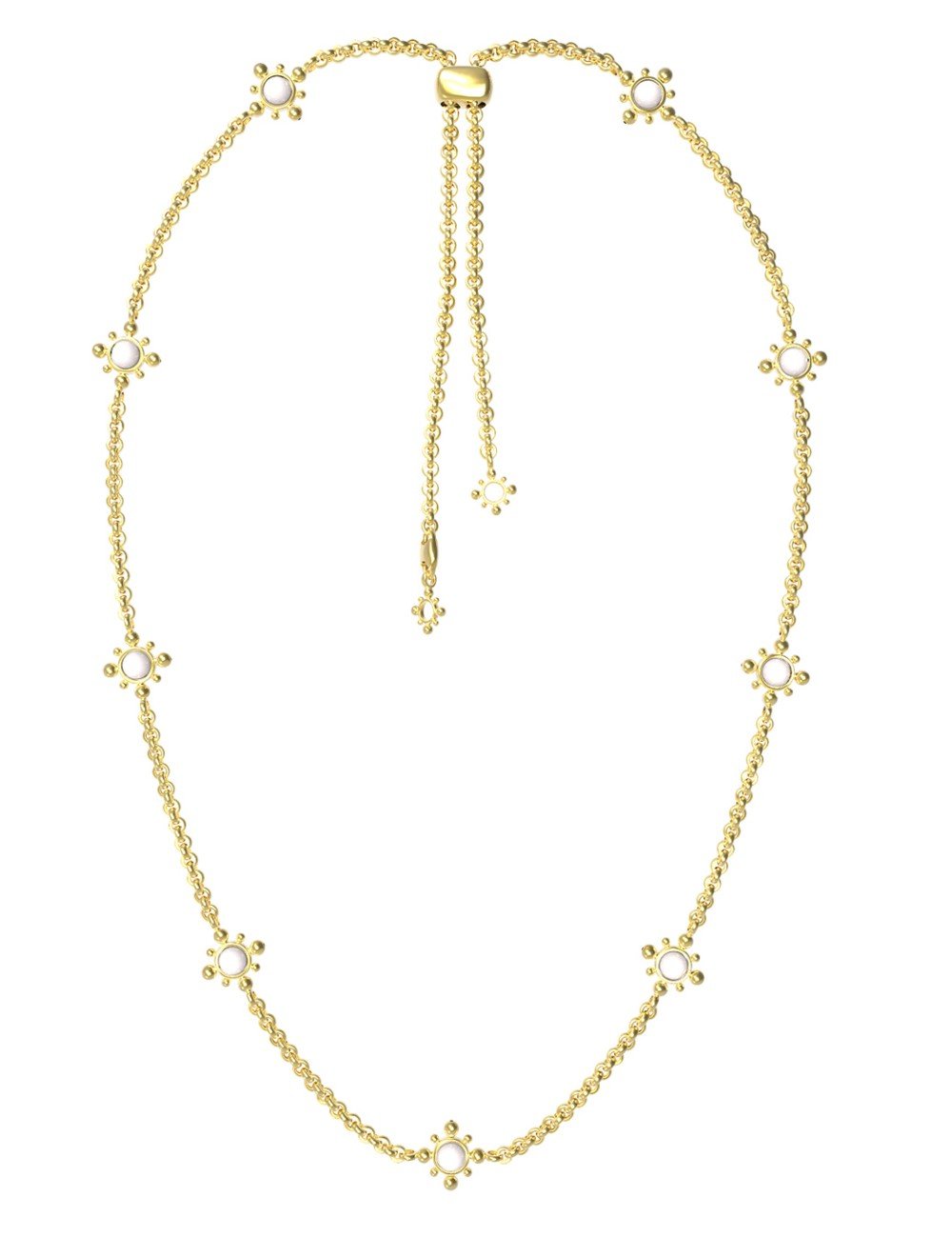 Колье из лимонного золота c агатом