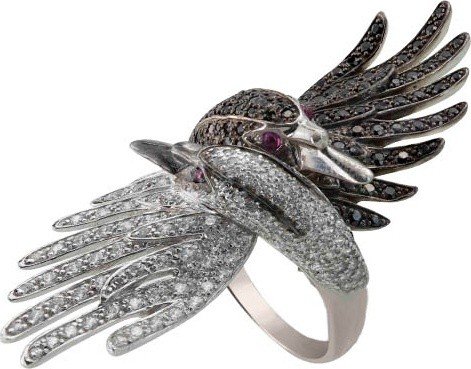 Кольцо из белого золота c фианитом