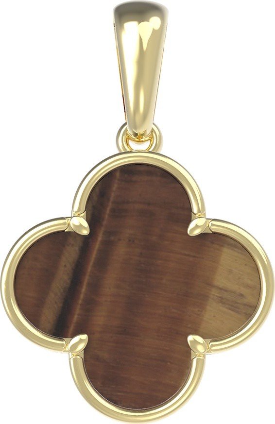 Подвеска из лимонного золота c тигровым глазом