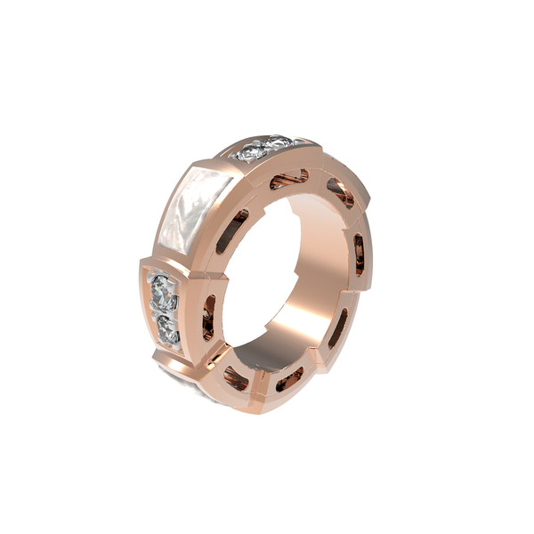 Подвеска из красного золота 585 пробы c бриллиантами и перламутром