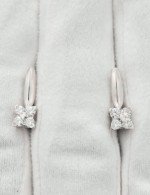 Серьги из белого золота 585 пробы c бриллиантами