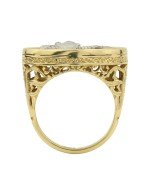 Кольцо из лимонного золота c эмалью