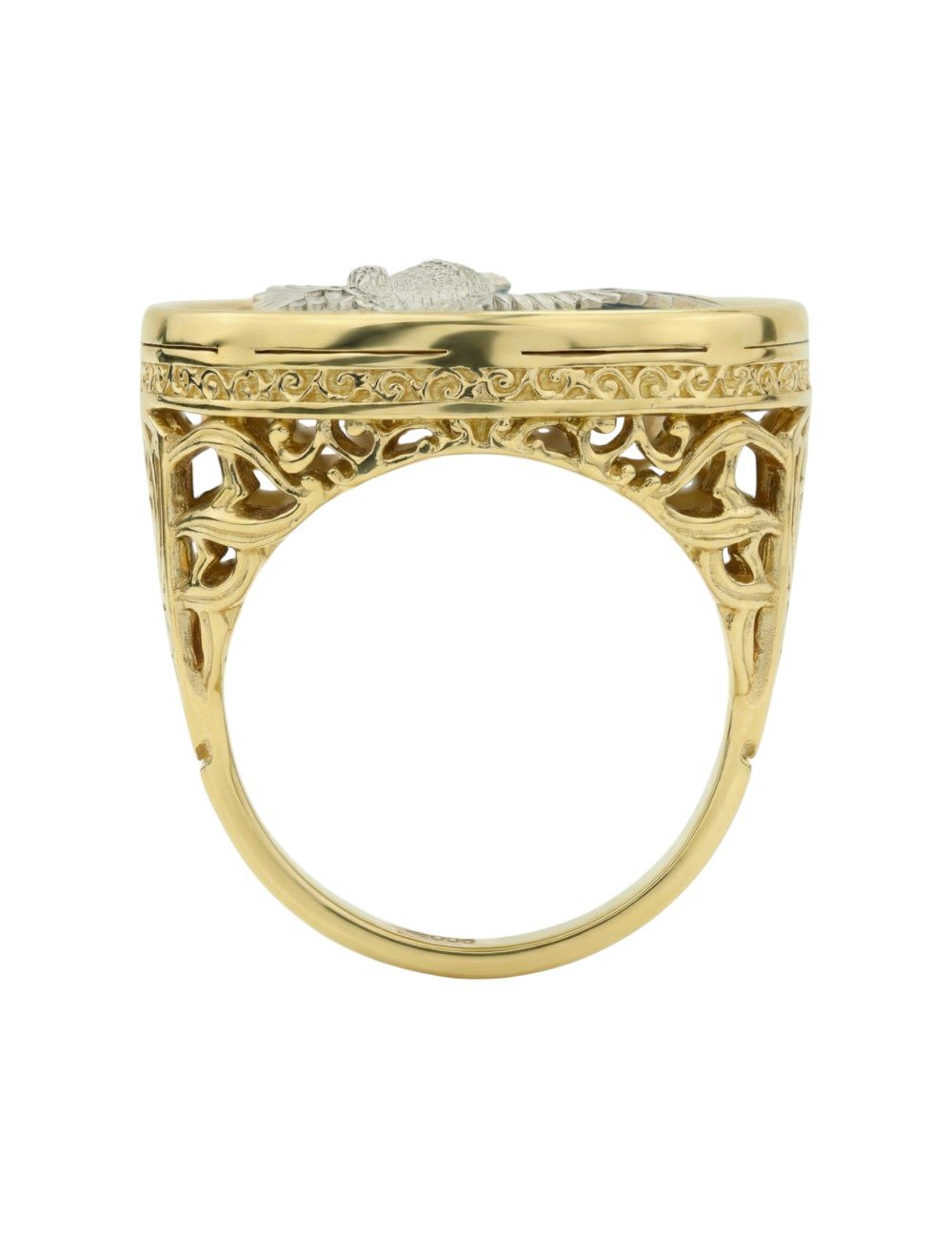 Кольцо из лимонного золота c эмалью